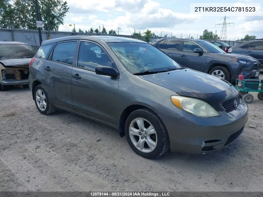 2004 Toyota Matrix Xr VIN: 2T1KR32E54C781523 Lot: 12079144