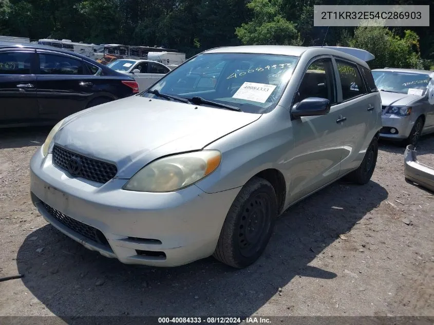 2004 Toyota Matrix Standard VIN: 2T1KR32E54C286903 Lot: 40084333