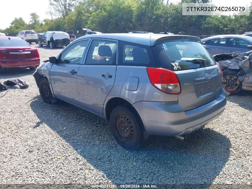 2004 Toyota Matrix Standard VIN: 2T1KR32E74C265079 Lot: 40217251