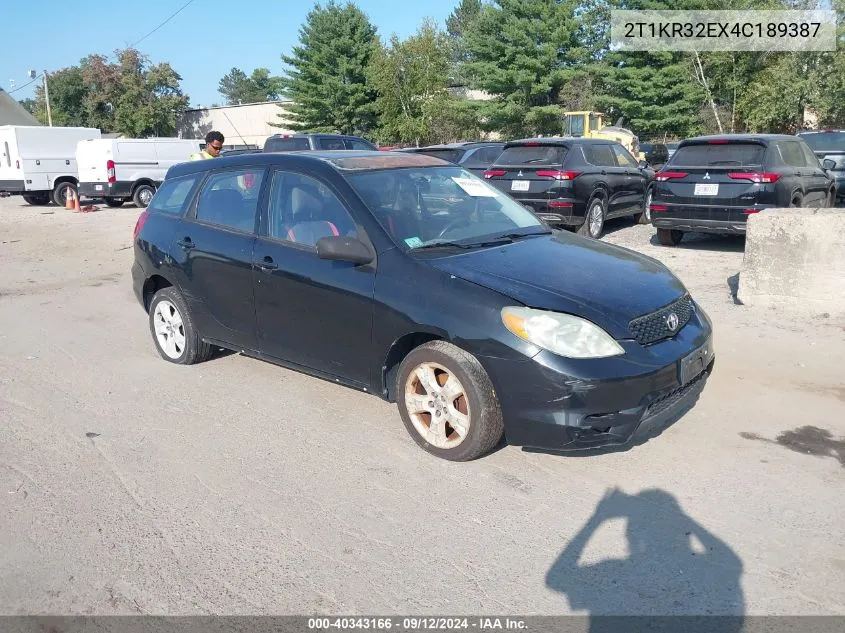 2004 Toyota Matrix Xr VIN: 2T1KR32EX4C189387 Lot: 40343166