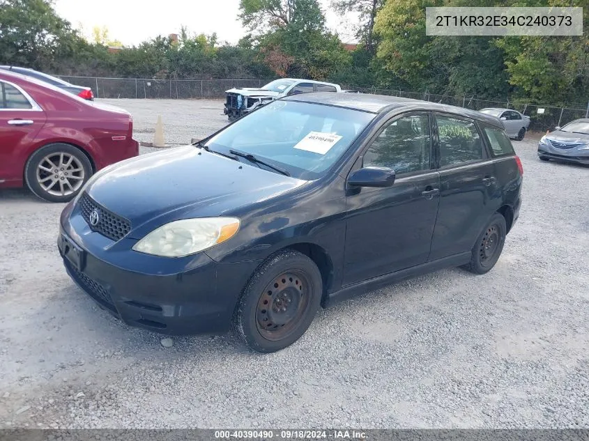 2004 Toyota Matrix Xr VIN: 2T1KR32E34C240373 Lot: 40390490