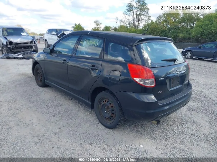 2004 Toyota Matrix Xr VIN: 2T1KR32E34C240373 Lot: 40390490