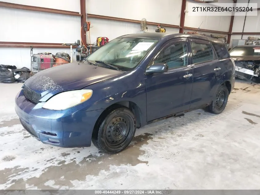 2004 Toyota Matrix Standard VIN: 2T1KR32E64C195204 Lot: 40444249