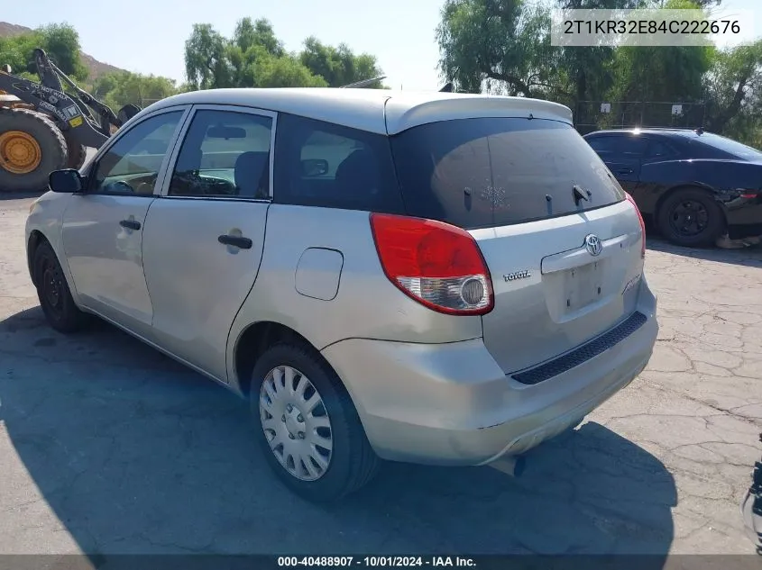 2004 Toyota Matrix Standard VIN: 2T1KR32E84C222676 Lot: 40488907