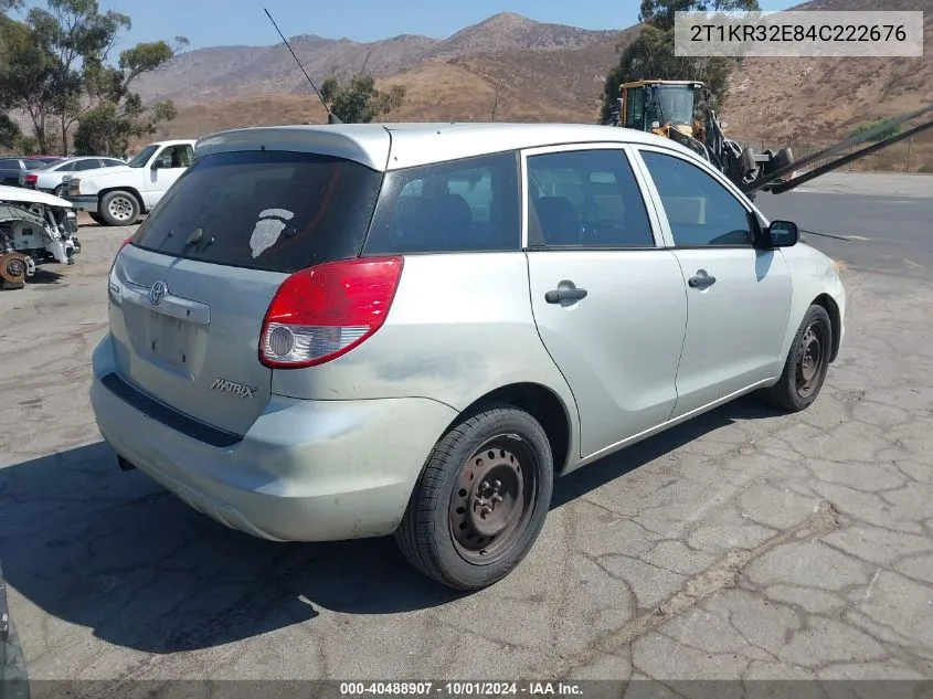 2004 Toyota Matrix Standard VIN: 2T1KR32E84C222676 Lot: 40488907