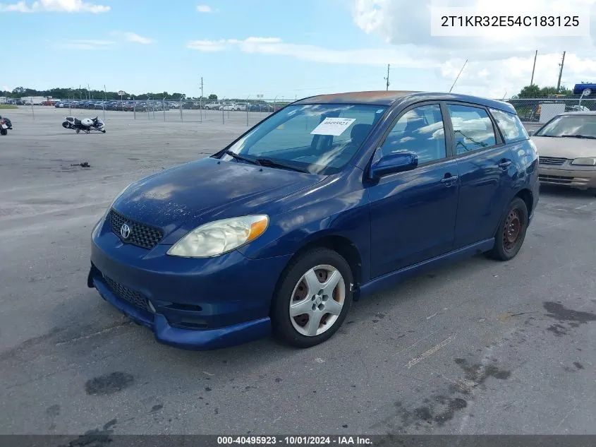 2004 Toyota Matrix Xr VIN: 2T1KR32E54C183125 Lot: 40495923