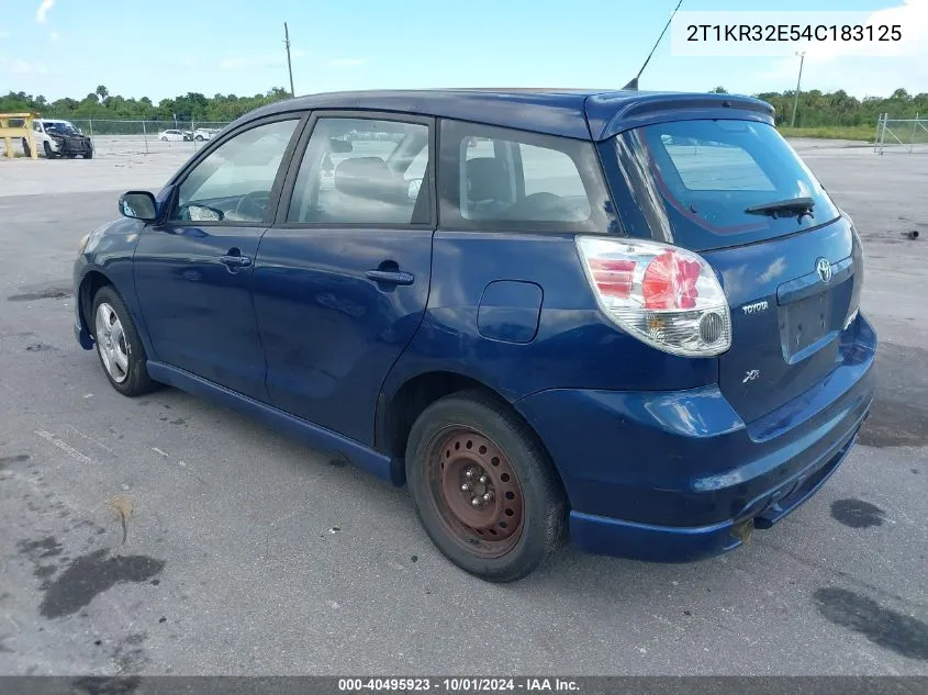 2004 Toyota Matrix Xr VIN: 2T1KR32E54C183125 Lot: 40495923