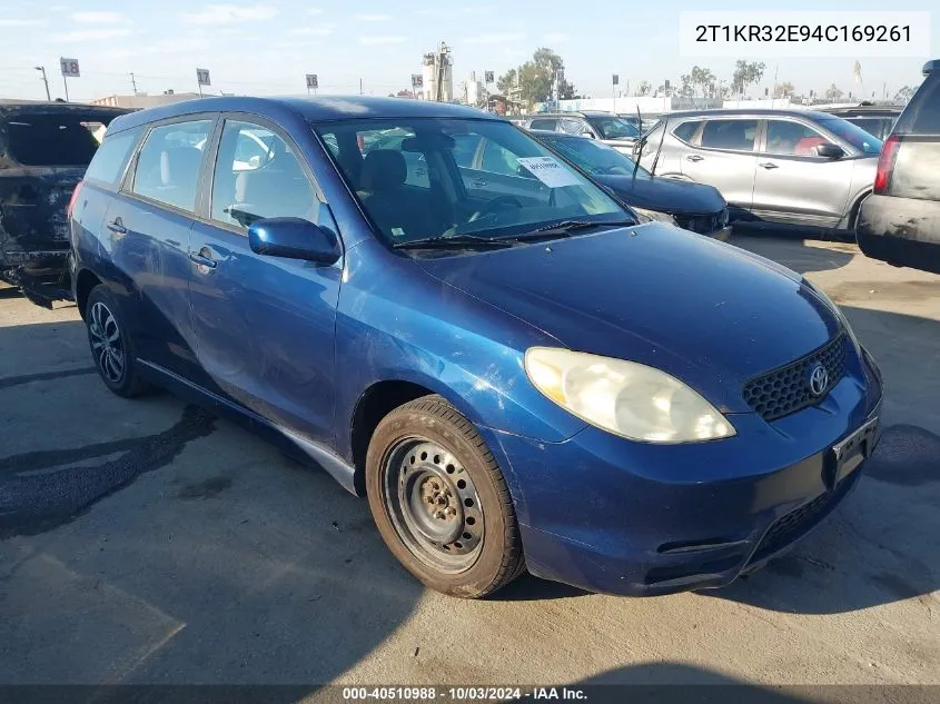 2004 Toyota Matrix Xr VIN: 2T1KR32E94C169261 Lot: 40510988