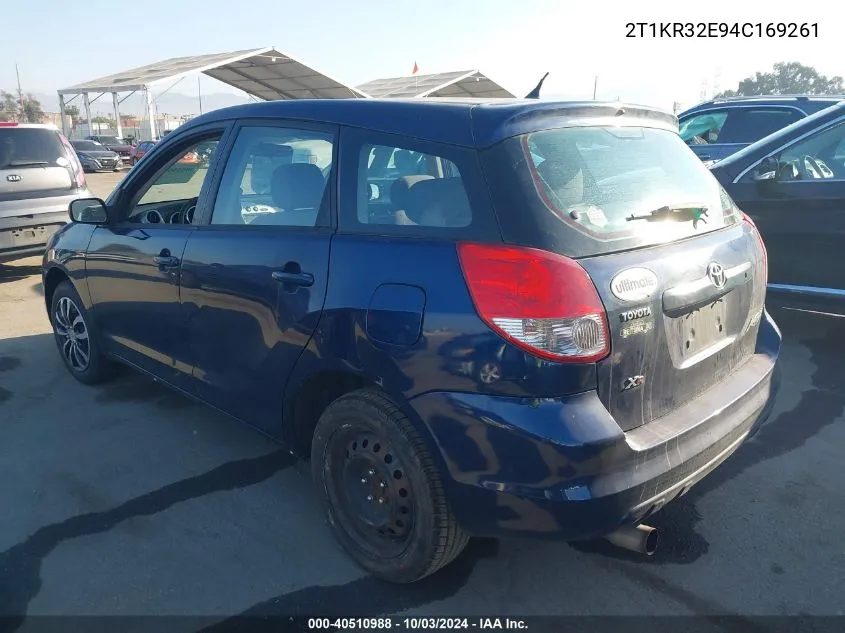 2004 Toyota Matrix Xr VIN: 2T1KR32E94C169261 Lot: 40510988