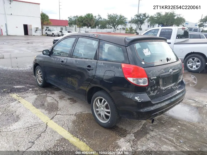 2004 Toyota Matrix Standard VIN: 2T1KR32E54C220061 Lot: 40520497