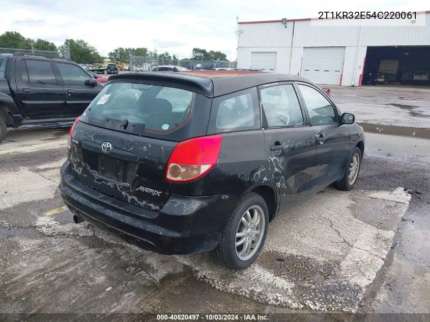 2004 Toyota Matrix Standard VIN: 2T1KR32E54C220061 Lot: 40520497