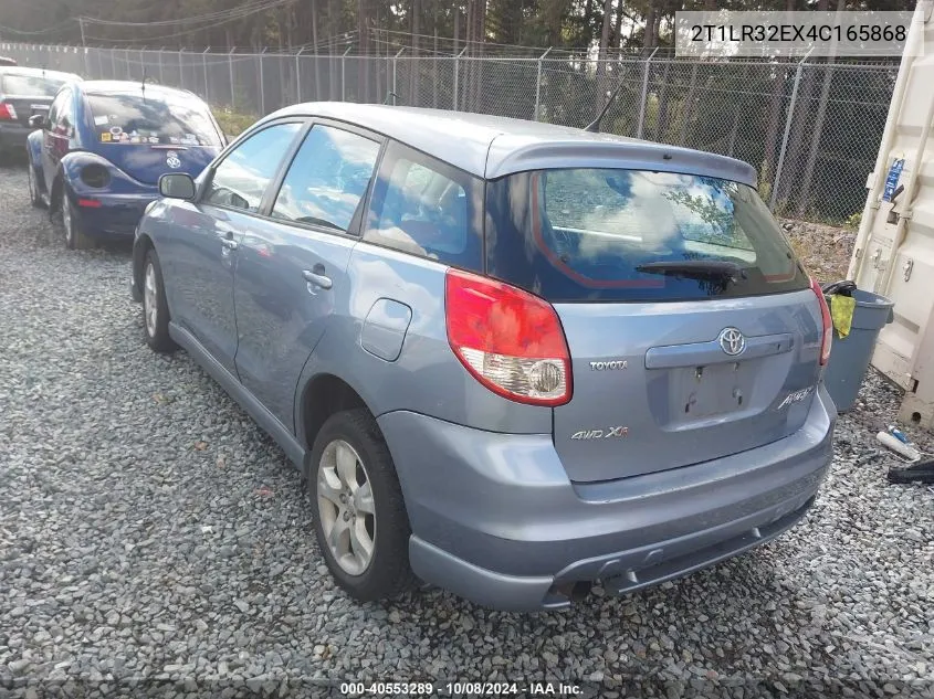 2004 Toyota Matrix Xr VIN: 2T1LR32EX4C165868 Lot: 40553289