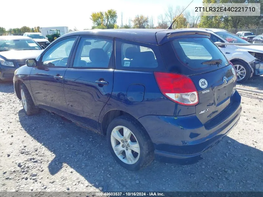 2004 Toyota Matrix Xr VIN: 2T1LR32E44C221710 Lot: 40603537