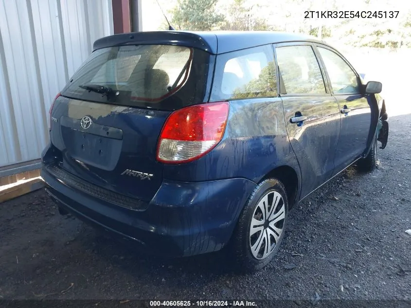 2004 Toyota Matrix Standard VIN: 2T1KR32E54C245137 Lot: 40605625