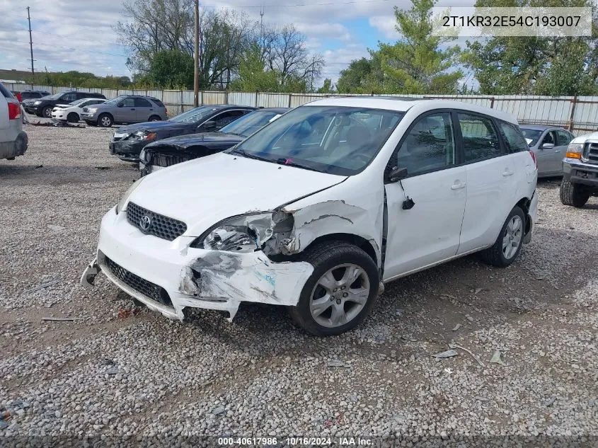 2004 Toyota Matrix Xr VIN: 2T1KR32E54C193007 Lot: 40617986