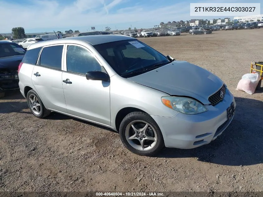 2004 Toyota Matrix Standard VIN: 2T1KR32E44C303027 Lot: 40648504