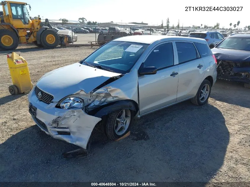 2004 Toyota Matrix Standard VIN: 2T1KR32E44C303027 Lot: 40648504