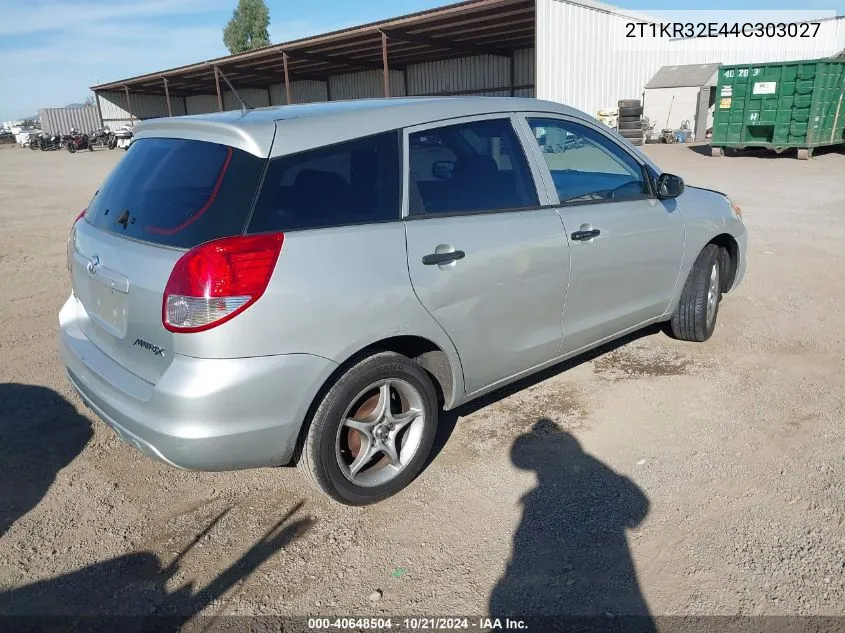 2004 Toyota Matrix Standard VIN: 2T1KR32E44C303027 Lot: 40648504