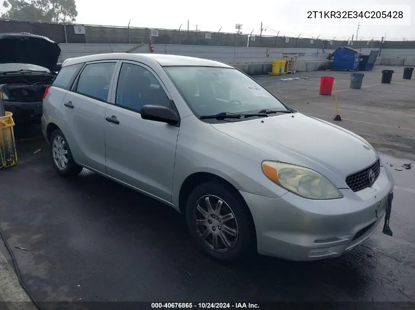 2004 Toyota Matrix Standard VIN: 2T1KR32E34C205428 Lot: 40676865