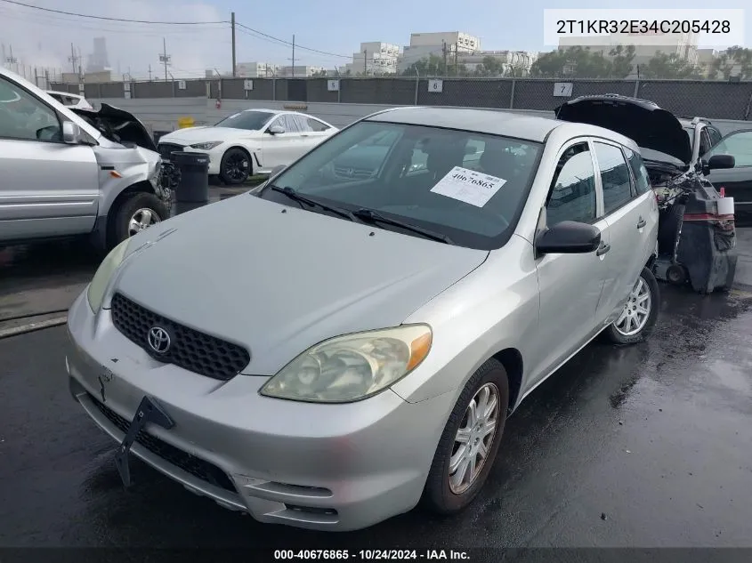 2004 Toyota Matrix Standard VIN: 2T1KR32E34C205428 Lot: 40676865