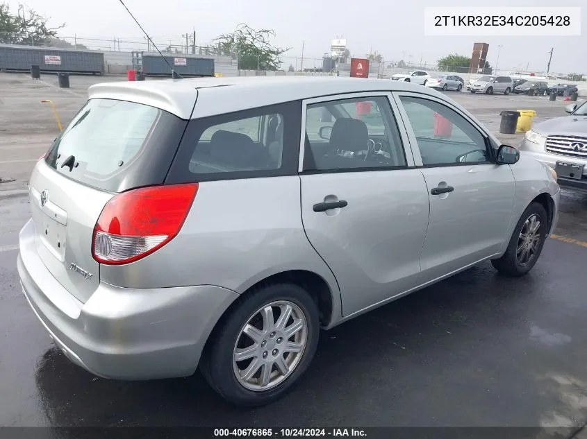 2004 Toyota Matrix Standard VIN: 2T1KR32E34C205428 Lot: 40676865