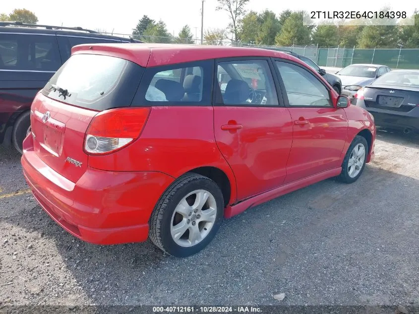 2004 Toyota Matrix Xr VIN: 2T1LR32E64C184398 Lot: 40712161