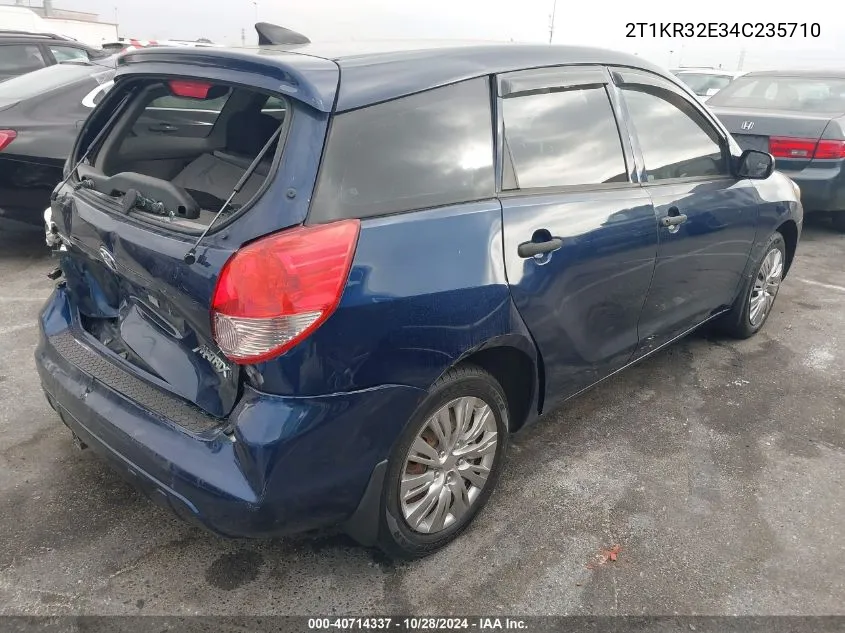 2004 Toyota Matrix Standard VIN: 2T1KR32E34C235710 Lot: 40714337