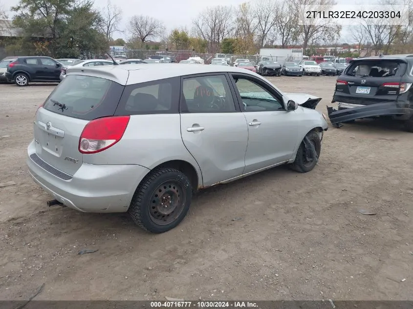 2004 Toyota Matrix Xr VIN: 2T1LR32E24C203304 Lot: 40716777