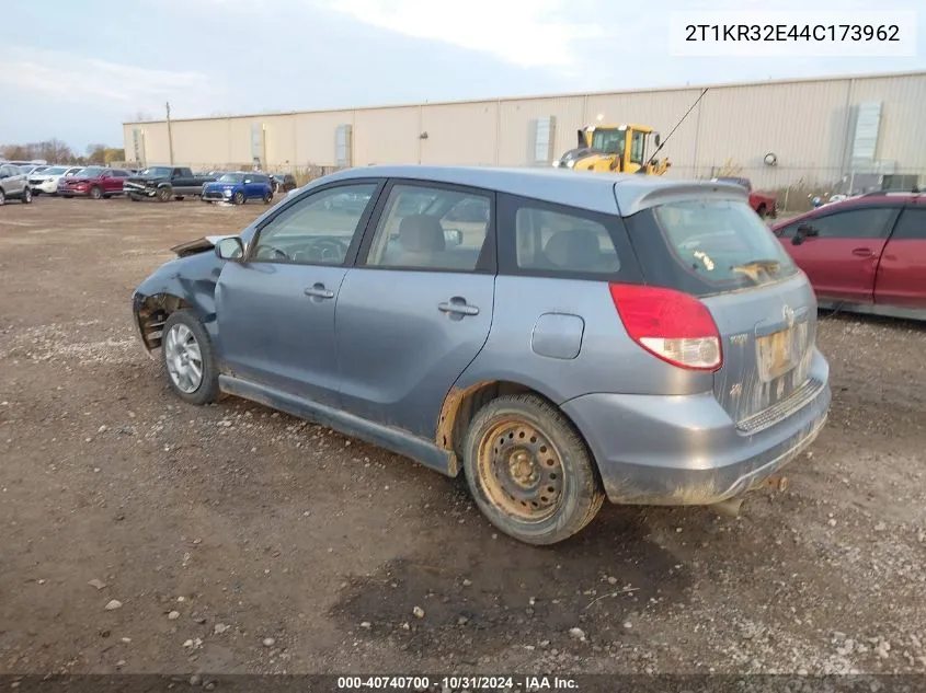 2004 Toyota Matrix Xr VIN: 2T1KR32E44C173962 Lot: 40740700