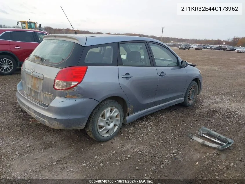 2004 Toyota Matrix Xr VIN: 2T1KR32E44C173962 Lot: 40740700