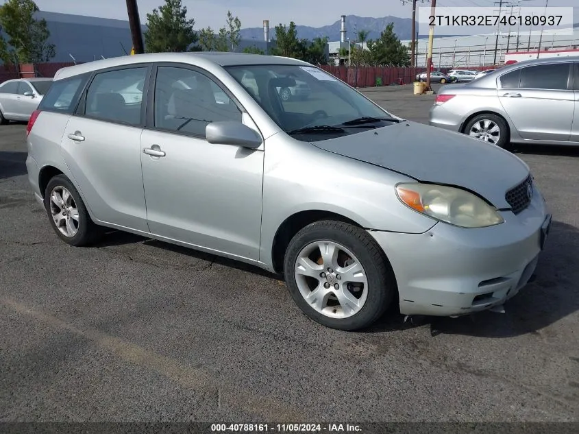 2004 Toyota Matrix Xr VIN: 2T1KR32E74C180937 Lot: 40788161