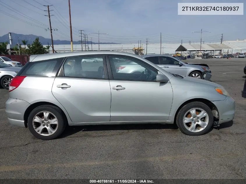 2004 Toyota Matrix Xr VIN: 2T1KR32E74C180937 Lot: 40788161