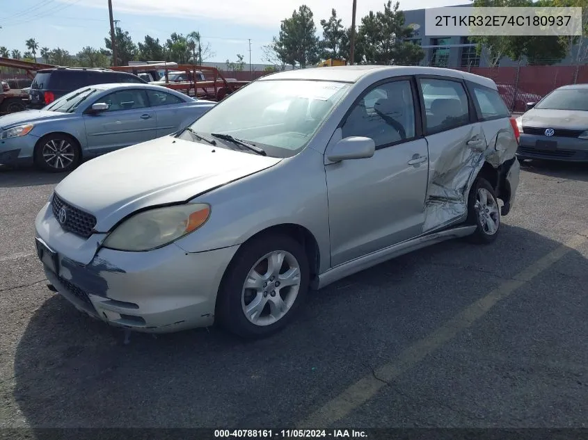 2004 Toyota Matrix Xr VIN: 2T1KR32E74C180937 Lot: 40788161