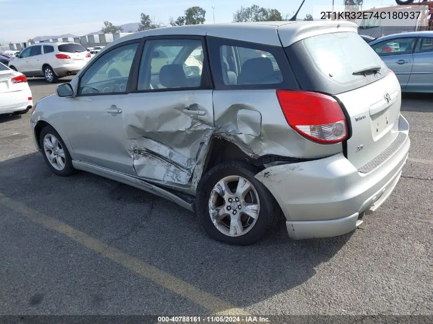 2004 Toyota Matrix Xr VIN: 2T1KR32E74C180937 Lot: 40788161