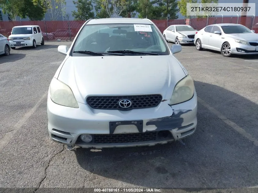 2004 Toyota Matrix Xr VIN: 2T1KR32E74C180937 Lot: 40788161