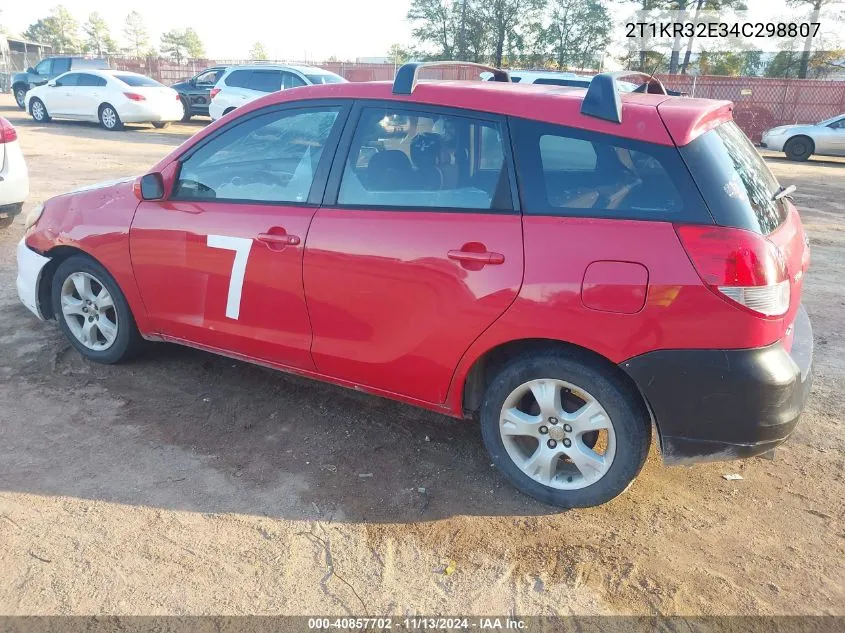 2004 Toyota Matrix Xr VIN: 2T1KR32E34C298807 Lot: 40857702