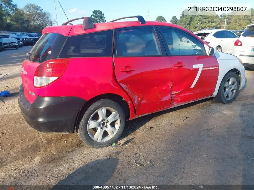 2004 Toyota Matrix Xr VIN: 2T1KR32E34C298807 Lot: 40857702