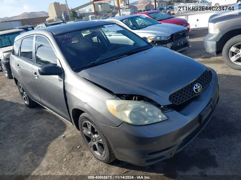 2004 Toyota Matrix Xr VIN: 2T1KR32E44C234744 Lot: 40865673