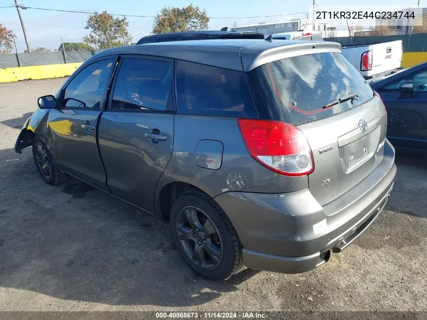 2004 Toyota Matrix Xr VIN: 2T1KR32E44C234744 Lot: 40865673