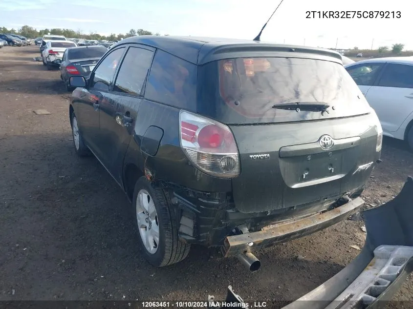 2005 Toyota Matrix Xr VIN: 2T1KR32E75C879213 Lot: 12063451