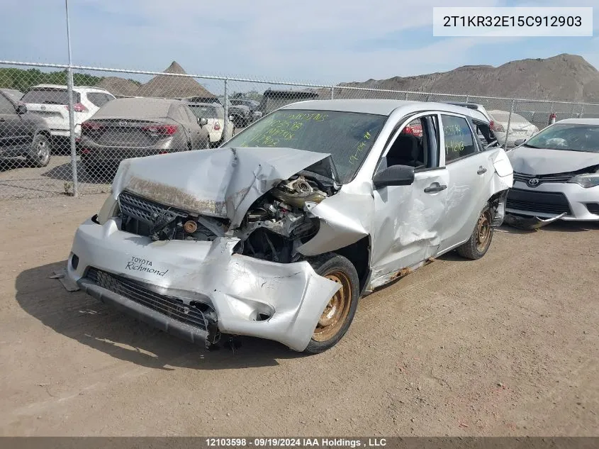 2005 Toyota Corolla Matrix Xr VIN: 2T1KR32E15C912903 Lot: 12103598