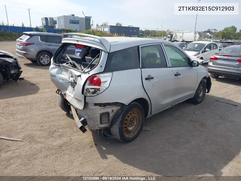 2005 Toyota Corolla Matrix Xr VIN: 2T1KR32E15C912903 Lot: 12103598