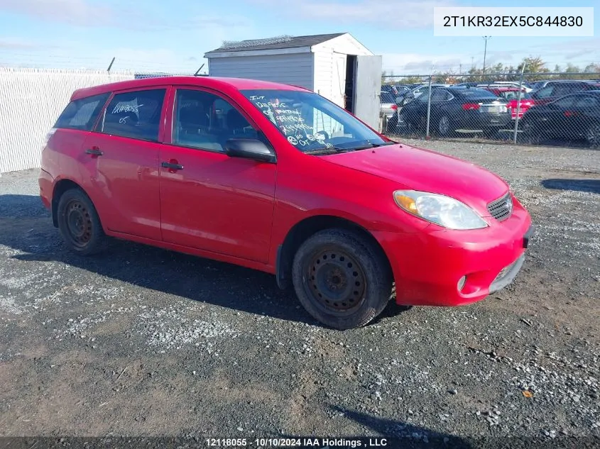 2005 Toyota Matrix Xr VIN: 2T1KR32EX5C844830 Lot: 12118055