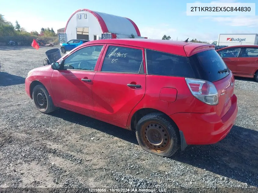 2005 Toyota Matrix Xr VIN: 2T1KR32EX5C844830 Lot: 12118055