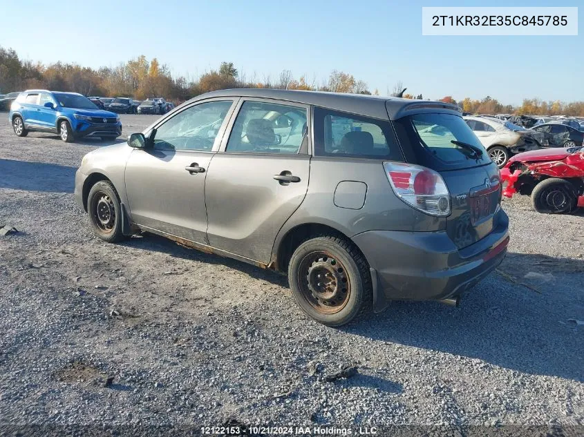 2005 Toyota Matrix VIN: 2T1KR32E35C845785 Lot: 12122153