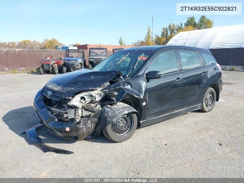 2005 Toyota Matrix Xr VIN: 2T1KR32E55C922821 Lot: 12131337