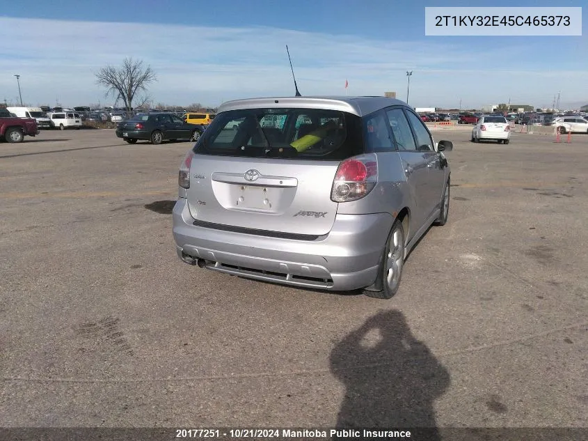 2005 Toyota Matrix Xrs VIN: 2T1KY32E45C465373 Lot: 20177251