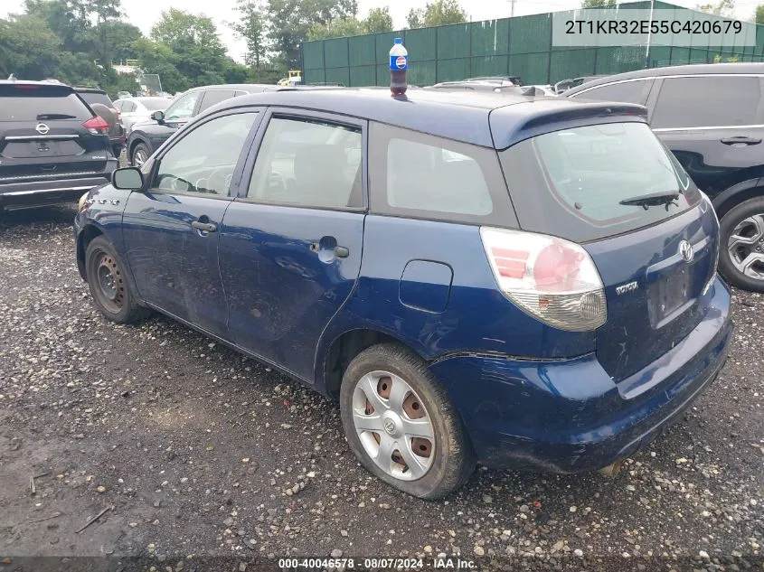 2005 Toyota Matrix VIN: 2T1KR32E55C420679 Lot: 40046578