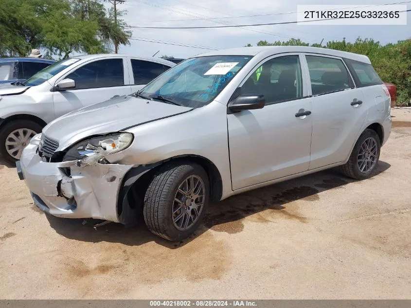 2005 Toyota Matrix VIN: 2T1KR32E25C332365 Lot: 40218002