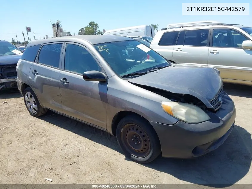 2005 Toyota Corolla Matrix Xr VIN: 2T1KR32E15C442579 Lot: 40246530